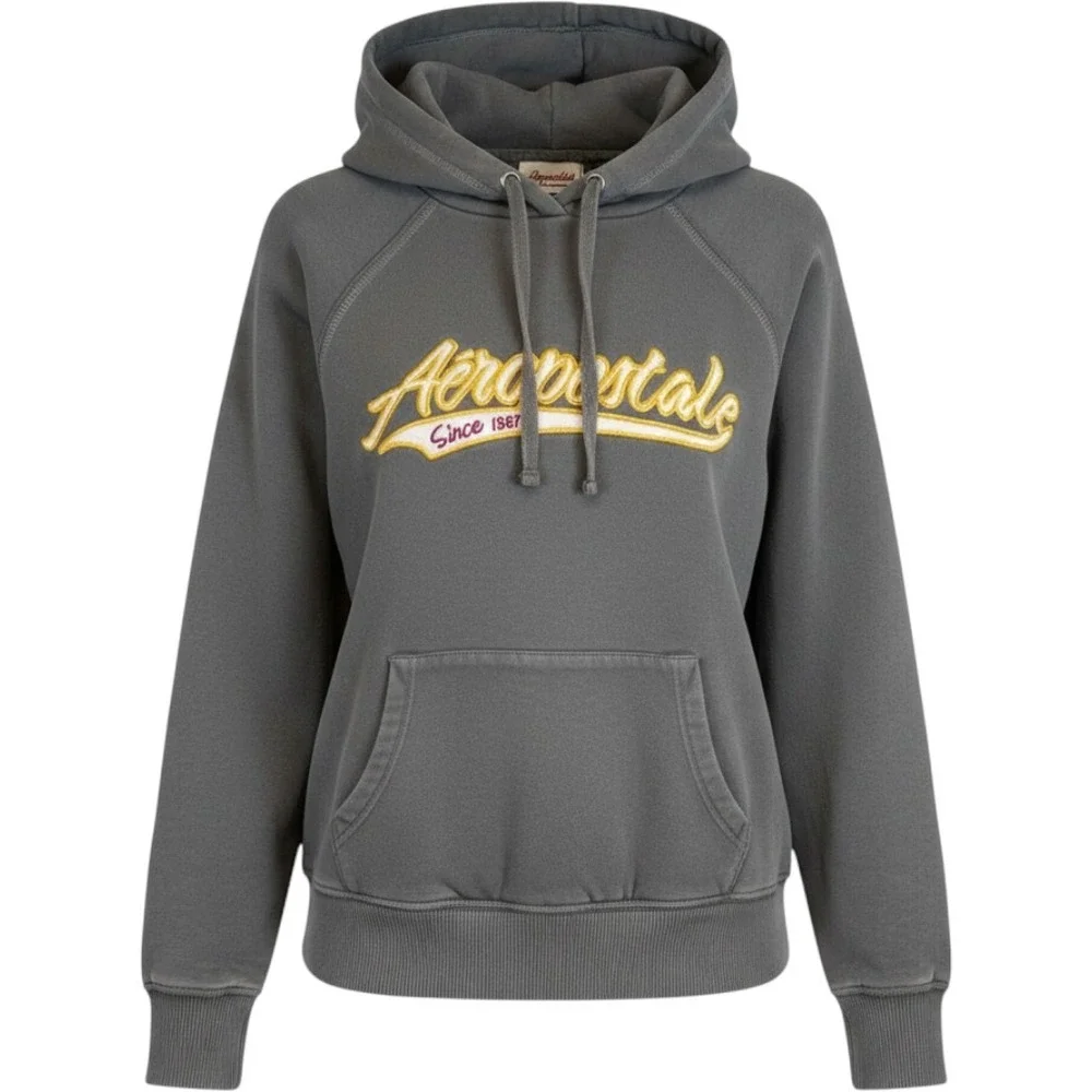 Kids Aeropostale Gray Hoodie Sweatshirt Since 1987‎ Graphic Pullover Kids Size M